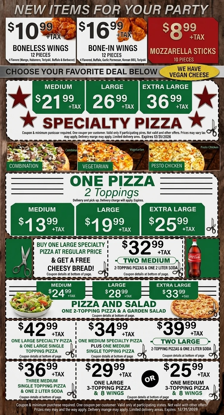 Via Mia Pizza Coupons & Special Offers